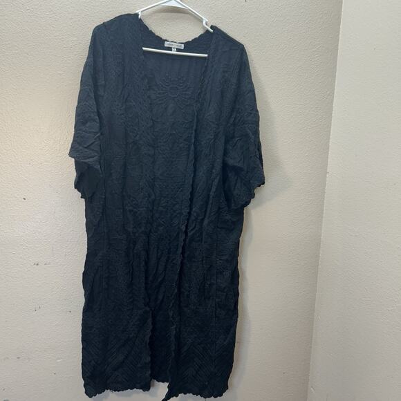 Woven Heart Kimono Duster Cover Up One Size Floral Embroidered Boho Whimsigoth - Picture 1 of 7